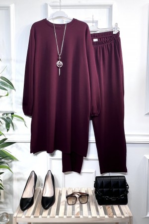 Defne Full Esnek Likralı İkili Takım-Kolye Hediyeli-Vişne Defne Full Esnek Likralı İkili Takım-Kolye Hediyeli-Vişne