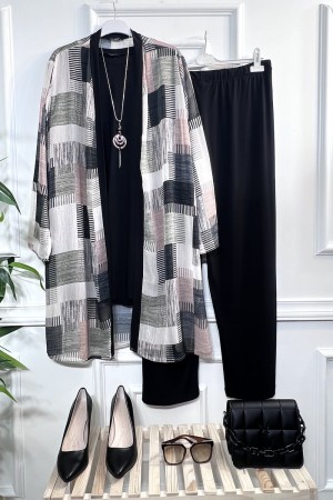 Alya Şifon Sandy Üçlü Takım-KOLYE HEDİYELİ-Siyah Sıvama Duvar Alya Şifon Sandy Üçlü Takım-KOLYE HEDİYELİ-Siyah Sıvama Duvar