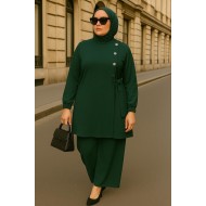 Kruvaze Yandan Bağlamalı Ayrobin Takım - Zümrüt