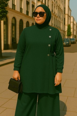 Kruvaze Yandan Bağlamalı Ayrobin Takım - Zümrüt Kruvaze Yandan Bağlamalı Ayrobin Takım - Zümrüt