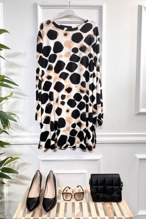 Kıvılcım Full Likralı Penye Viskon Tunik -Ekru Dalmaçya Kıvılcım Full Likralı Penye Viskon Tunik -Ekru Dalmaçya