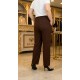 Elmas Beli Lastikli Bol Paça Pantolon- Kahverengi