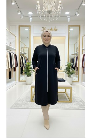 Kumsal İki İplik Kuşgözü Detaylı Kap - Siyah