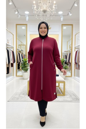 Kumsal İki İplik Kuşgözü Detaylı Kap - Bordo