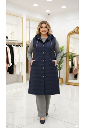 Türkan Kapüşonu Çıkabilir Kapitone Yelek - Lacivert