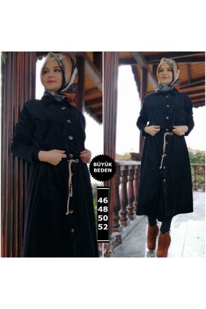 Düğmeli Büzgülü Kadife Kap Siyah Düğmeli Büzgülü Kadife Kap Siyah