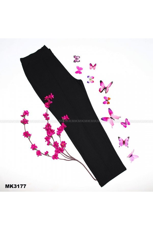 Büyük Beden Önü Çima Dikişli Kalem Pantolon Siyah Büyük Beden Önü Çima Dikişli Kalem Pantolon Siyah