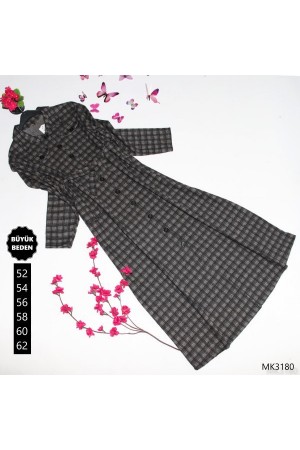 Büyük Beden Düğmeli Tam Boy Kaşe Kap Açık Gri Büyük Beden Düğmeli Tam Boy Kaşe Kap Açık Gri