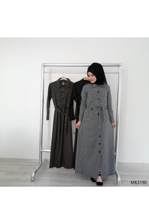 Düğmeli Tam Boy Kaşe Kap Gri Düğmeli Tam Boy Kaşe Kap Gri