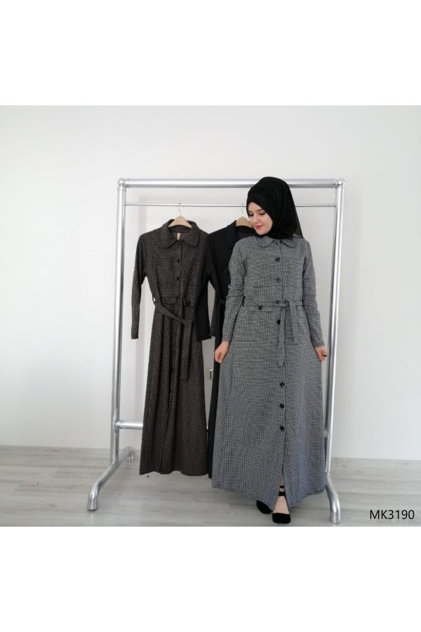 Düğmeli Tam Boy Kaşe Kap Gri Düğmeli Tam Boy Kaşe Kap Gri