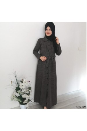 Düğmeli Tam Boy Kaşe Kap Kahverengi Düğmeli Tam Boy Kaşe Kap Kahverengi