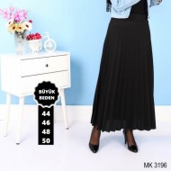 Büyük Beden Piliseli Etek Siyah Büyük Beden Piliseli Etek Siyah