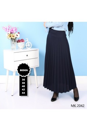 Piliseli Kloş Etek  Lacivert