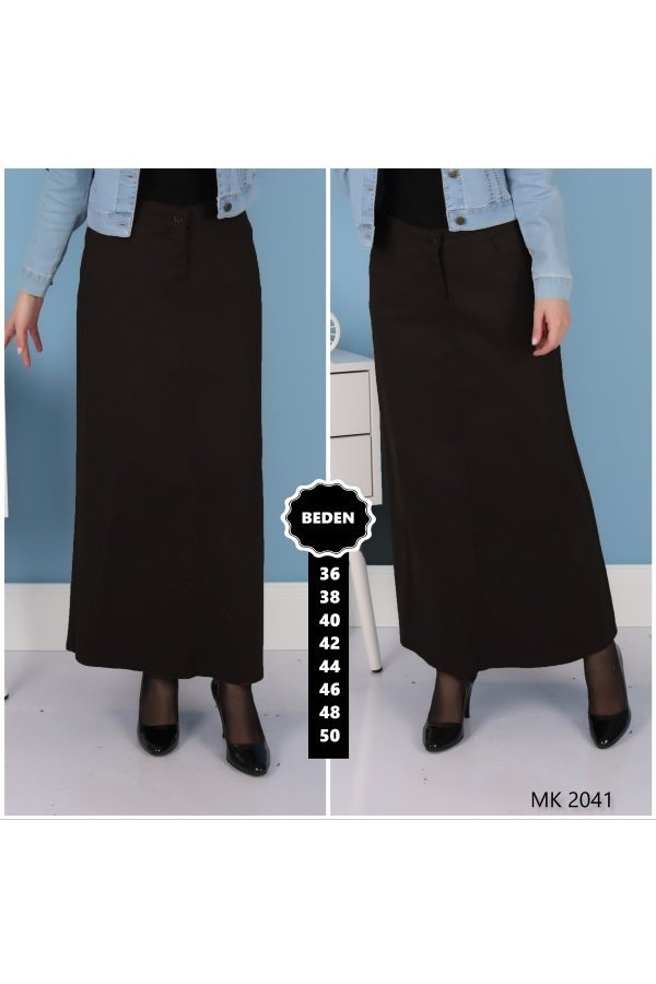 Cepli Spor Kesim Etek Koyu Kahve Cepli Spor Kesim Etek Koyu Kahve