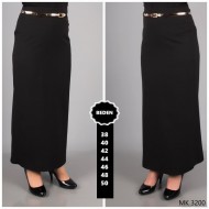 Kemerli Astarlı Kalem Etek  Siyah