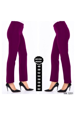 Büyük Beden Yandan Fermuarlı Bayan Yüksek Bel Kumaş Pantolon Mürdüm Büyük Beden Yandan Fermuarlı Bayan Yüksek Bel Kumaş Pantolon Mürdüm