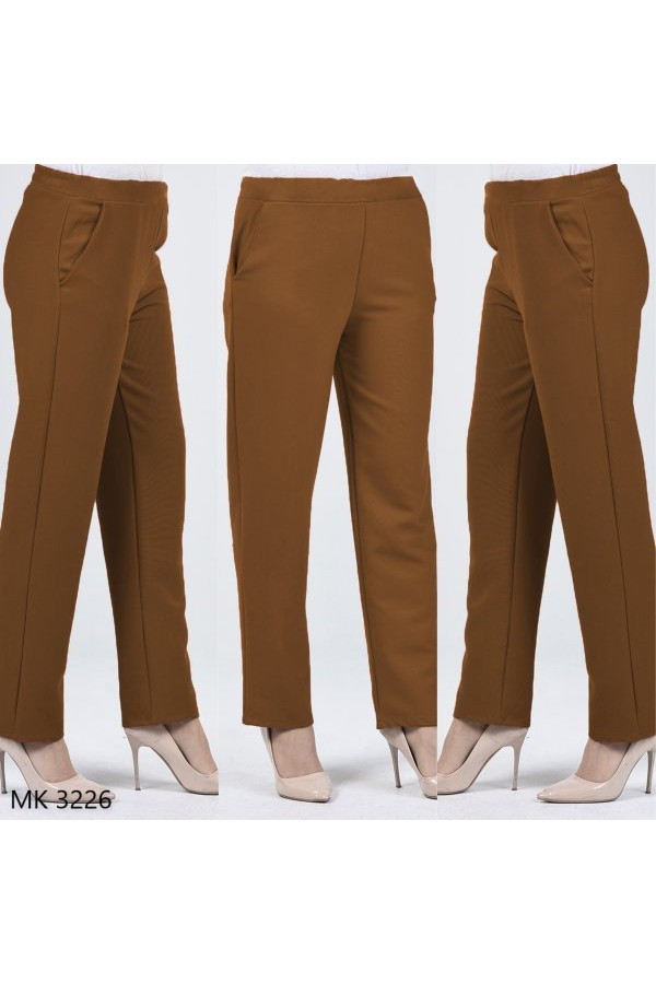 Beli Lastikli Cepli Kalem Pantolon Taba Beli Lastikli Cepli Kalem Pantolon Taba