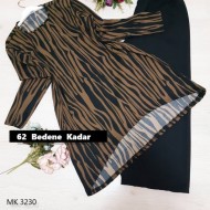 Büyük Beden Desenli İkili Takım  Kahve Zebra