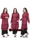Büyük Beden Desenli Örme Krep Penye Tunik  Bordo
