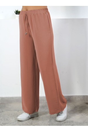 Bol Paça İthal Yüksek Bel Ayrobin Pantolon  Somon